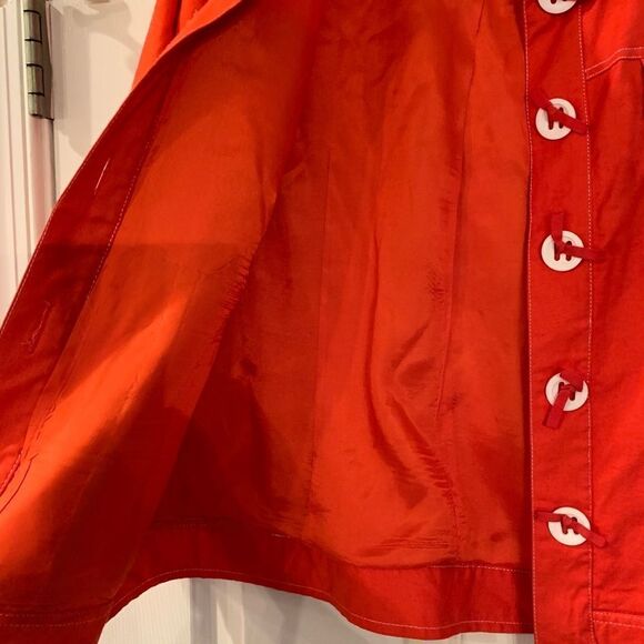 Ann Trinity Ribbon Button Orange Jacket sz M - Picture 3 of 5
